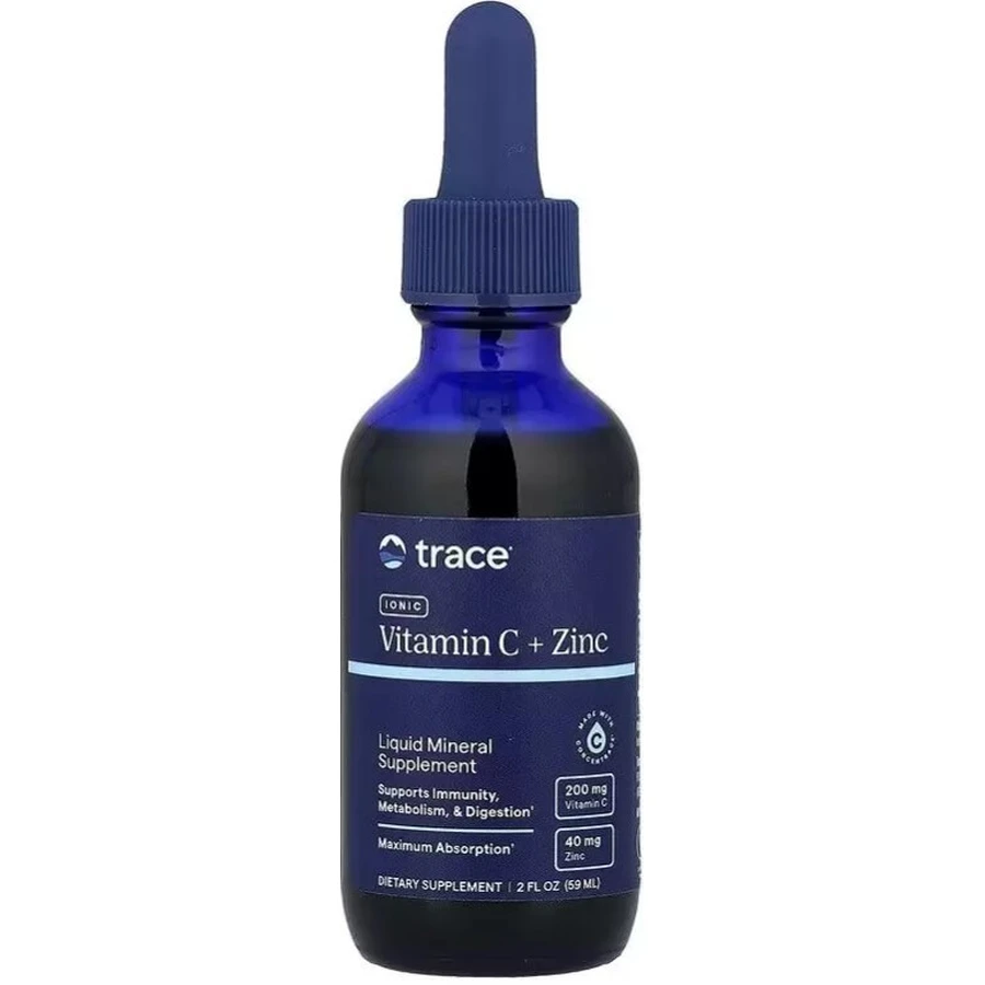 Вітамін C та Цинк іонізовані в краплях, Ionic Vitamin C+Zinc, Trace Minerals, 59 мл: ціни та характеристики