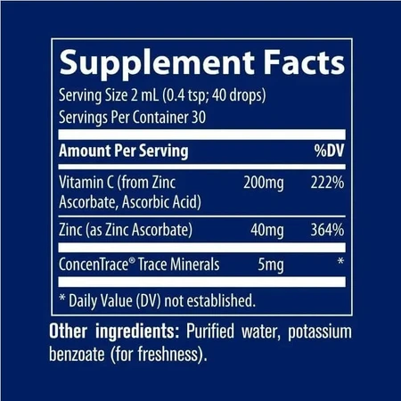 Вітамін C та Цинк іонізовані в краплях, Ionic Vitamin C+Zinc, Trace Minerals, 59 мл: ціни та характеристики