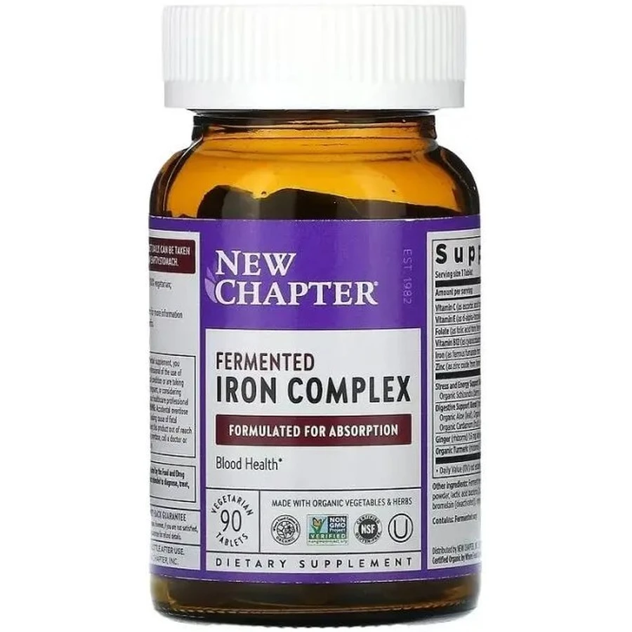 Залізо, ферментований комплекс, Fermented Iron Complex, New Chapter, 90 таблеток: ціни та характеристики