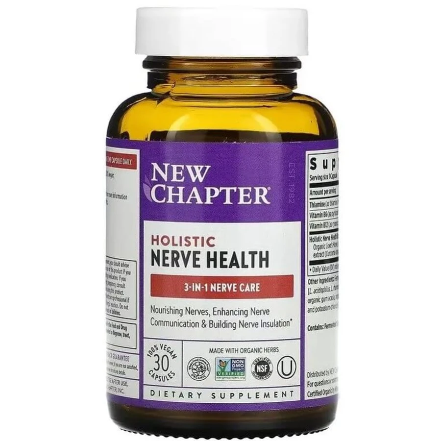 Здоровье нервной системы, Holistic Nerve Health, New Chapter, 30 капсул: цены и характеристики