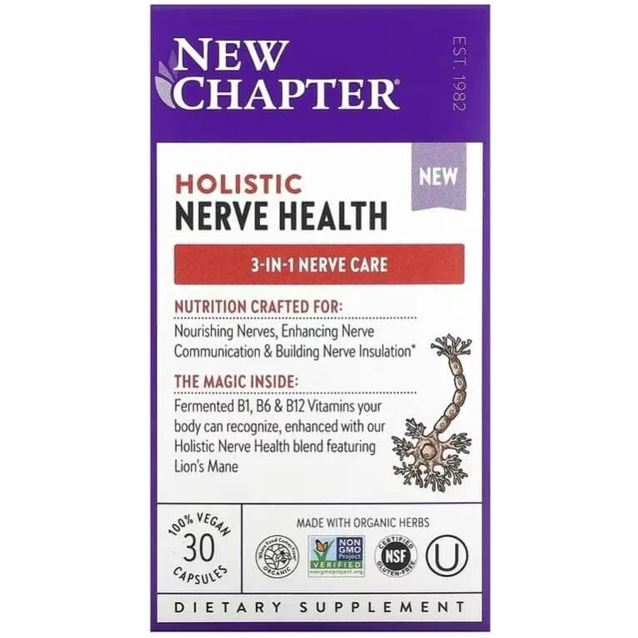Здоровье нервной системы, Holistic Nerve Health, New Chapter, 30 капсул: цены и характеристики