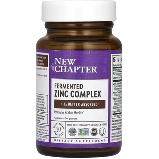Цинк, ферментированный комплекс, Fermented Zinc Complex, New Chapter, 30 таблеток