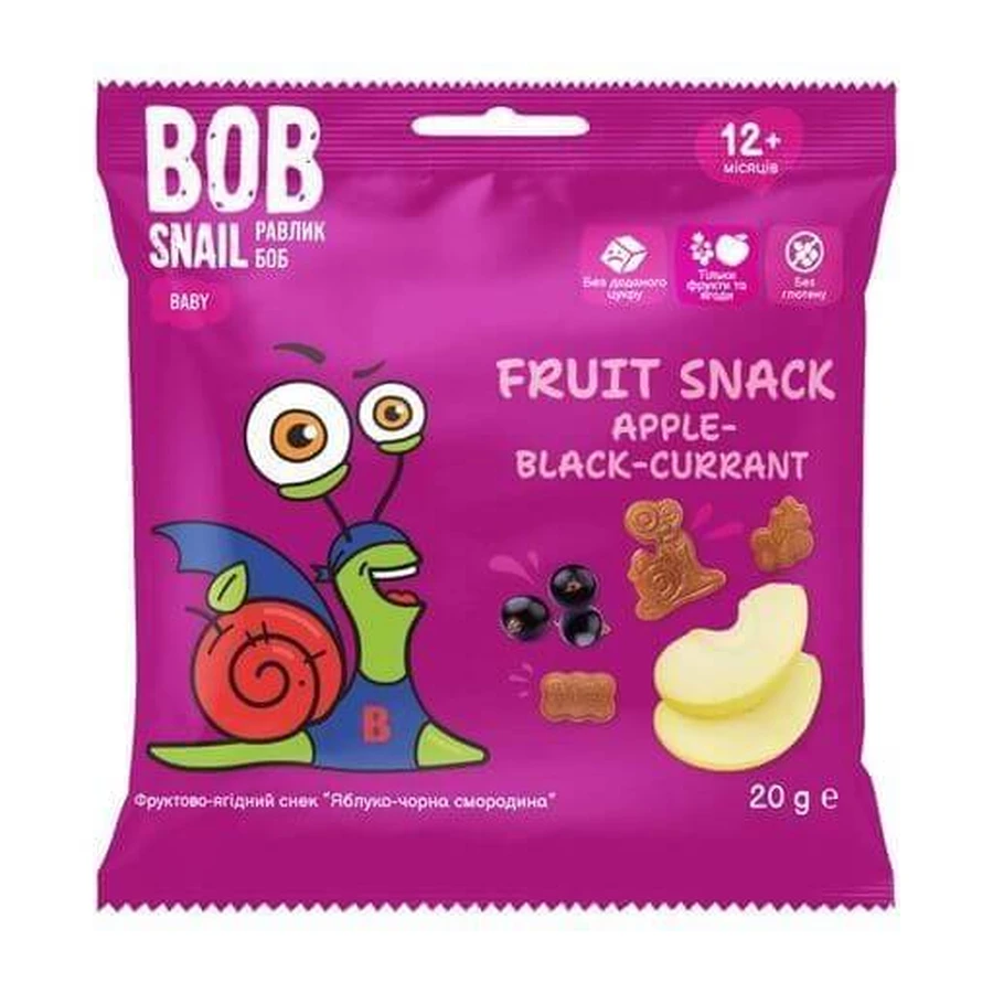 Снек Bob Snail Baby фруктово-ягодный для детей с 12 месяцев Яблоко-Черная смородина, 40 г: цены и характеристики