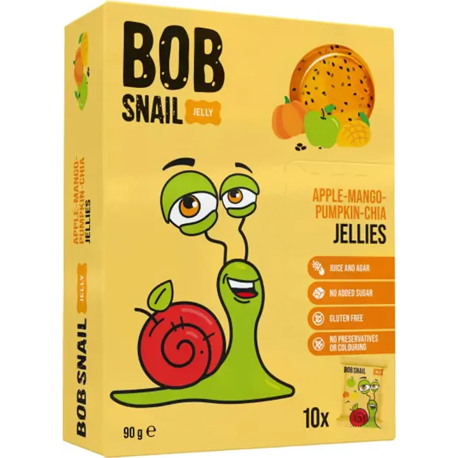 Натуральний фруктовий мармелад Bob Snail Манго-Гарбуз-Чіа 90 г: ціни та характеристики
