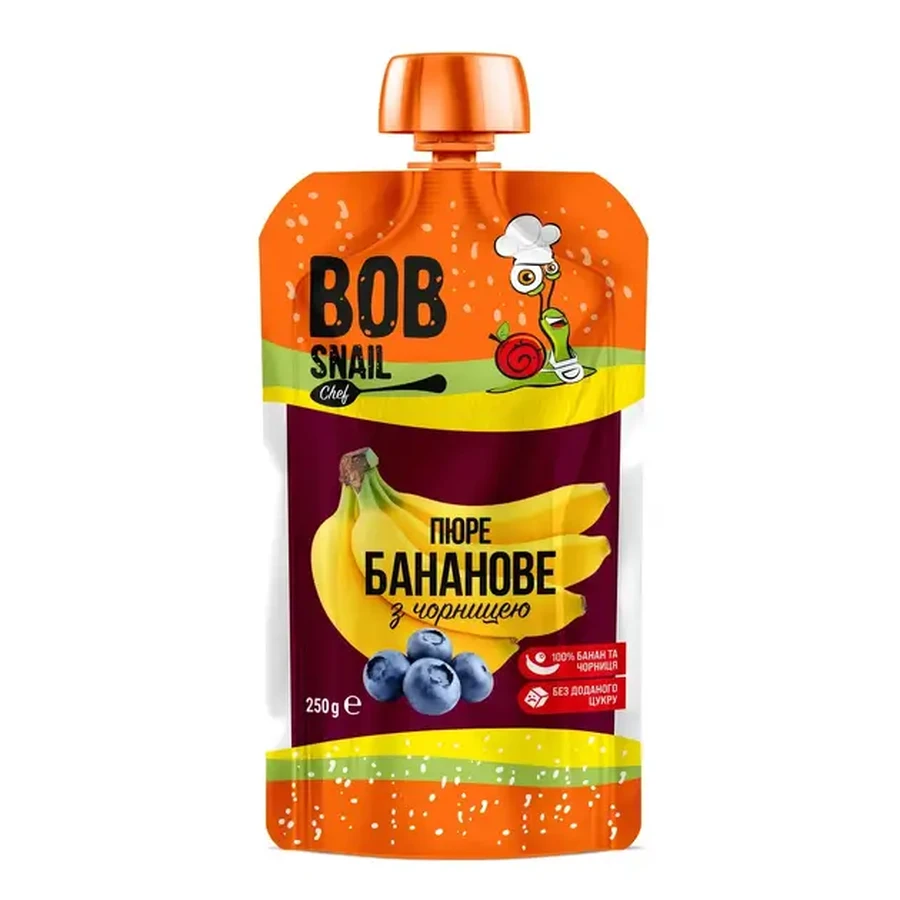 Пюре фруктовое Bob Snail Chef бананово-черничное, 250 г: цены и характеристики