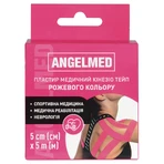 Пластырь медицинский кинезио тейп Angelmed розовый размер 5 м х 5 см, 1 шт: цены и характеристики