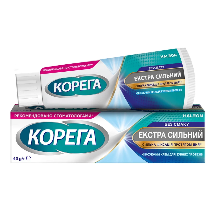 Крем фіксуючий для зубних протезів Корега Екстра сильний Без смаку 40 г : ціни та характеристики