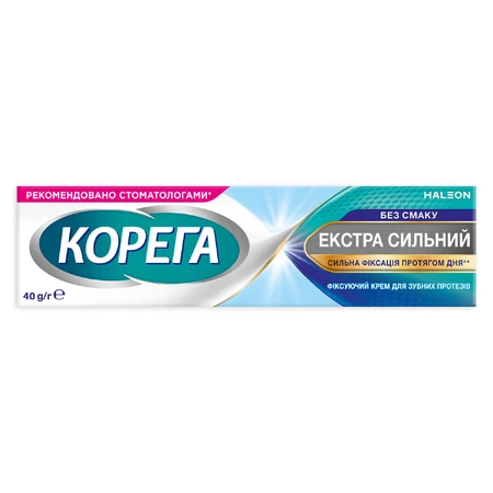 Крем фіксуючий для зубних протезів Корега Екстра сильний Без смаку 40 г : ціни та характеристики