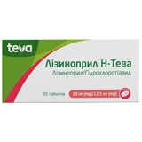 Лизиноприл Н-Тева таблетки по 10 мг/12.5 мг №30 (10х3)