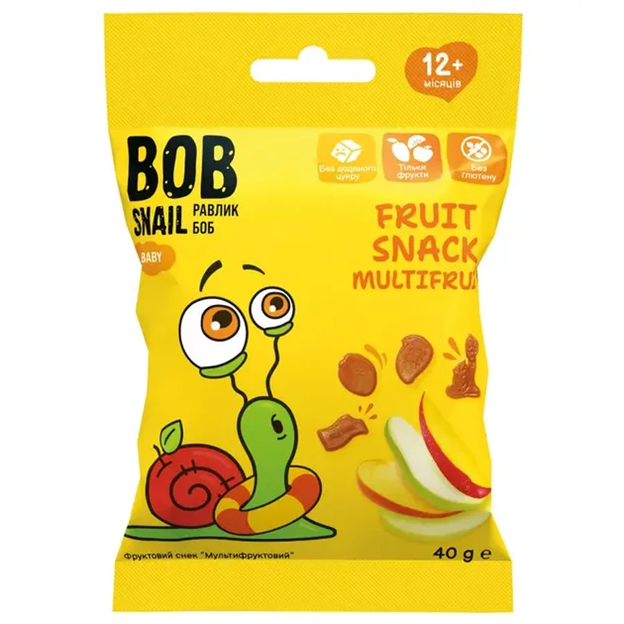 Снек Bob Snail Baby для детей с 12 месяцев Мультифруктовый, 40 г: цены и характеристики