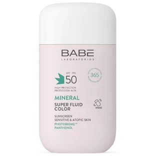 Солнцезащитный минеральный флюид BABE Laboratorios Mineral Super Fluid SPF 50 с тонирующим эффектом для чувствительной и атопичной кожи 50 мл