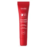 Бальзам-тінт для губ та щік BABE Laboratorios Sun Protection сонцезахисний з гіалуроновою кислотою та пептидами red SPF 50 20 мл