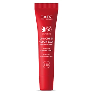 Бальзам-тинт для губ и щек BABE Laboratorios Sun Protection солнцезащитный с гиалуроновой кислотой и пептидами red SPF 50 20 мл