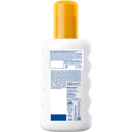 Дитячий сонцезахисний спрей NIVEA Sun Babies & Kids Захист для чутливої шкіри SPF 50+ 200 мл: ціни та характеристики