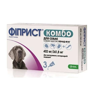Фиприст Комбо® Противопаразитарные капли на холку для собак от блох и клещей; понад 40 кг (1 шт.)