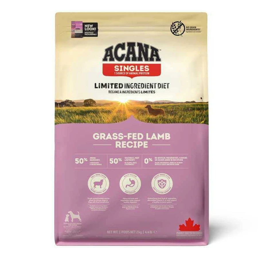 Acana Grass-Fed Lamb - Сухий корм з ягням для собак всіх порід на всіх стадіях життя з чутливим травленням; 2 кг: ціни та характеристики