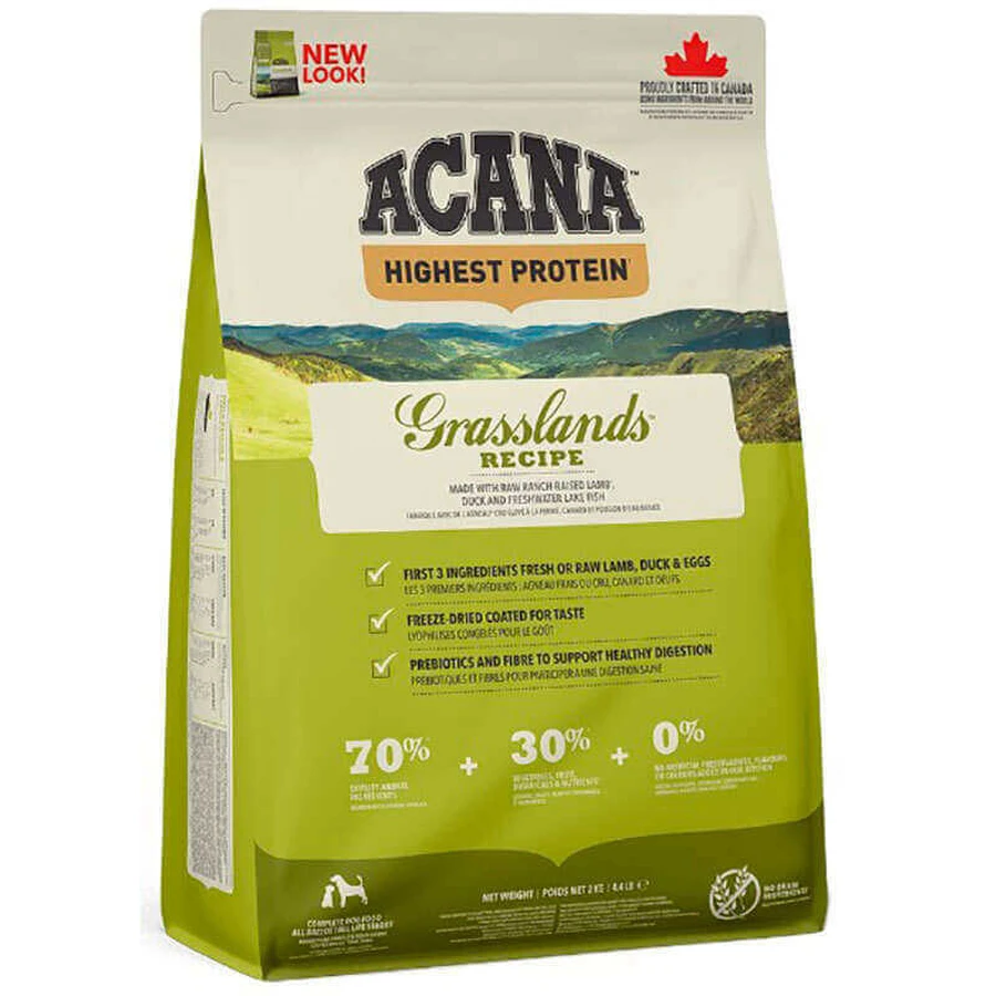 Acana Grasslands Dog Recipe – Сухой корм с ягненком и уткой для собак всех возрастов и пород; 6 кг: цены и характеристики