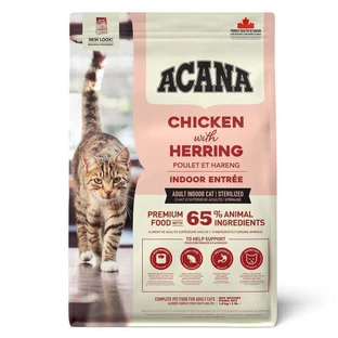 Acana Indoor Entrée – Сухий корм з куркою, кроликом і оселедцем для котів; 1,8 кг