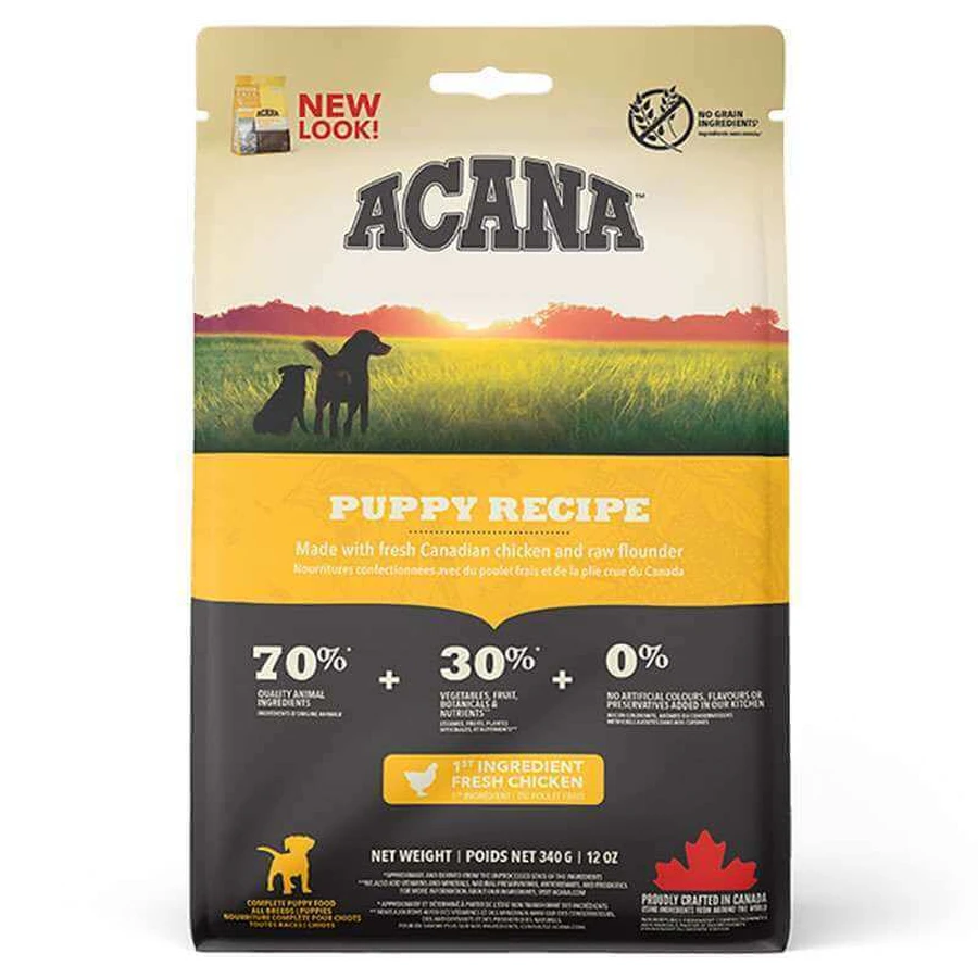 Acana Puppy Recipe – Сухий корм з м'ясом курчати для цуценят середніх порід; 340 г: ціни та характеристики