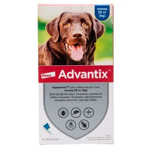Advantix (Адвантікс) by Elanco - Краплі від бліх і кліщів для собак (1 піпетка); 25-40 кг