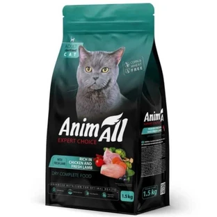 AnimAll Expert Choice - Сухий корм з куркою та свіжою ягнятиною для стерилізованих котів; 1,5 кг