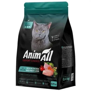 AnimAll Expert Choice - Сухий корм з куркою та свіжою ягнятиною для стерилізованих котів; 400 г