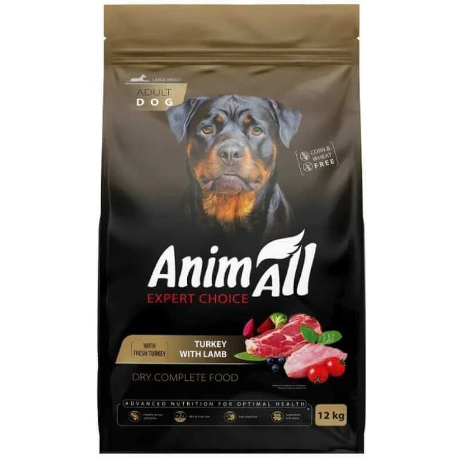 AnimAll Expert Choice - Сухий корм зі свіжою індичкою та ягням для собак великих порід; 12 кг: ціни та характеристики