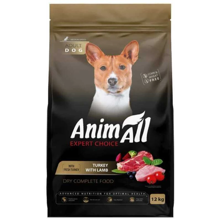 AnimAll Expert Choice - Сухой корм со свежей индейкой и ягненком для собак средних пород; 12 кг: цены и характеристики
