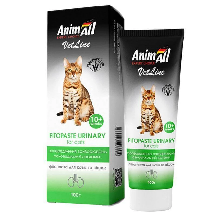 AnimAll VetLine (ЕнімАлл ВетЛайн) Fitopaste Urinary - Фітопаста для запобігання захворювань сечовидільної системи у котів; 100 г: ціни та характеристики