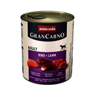 Animonda (Анімонда) Gran Carno Adult Rind+Lamm - Консервований корм з яловичиною та ягням для дорослих собак (рубане м'ясо); 800 г