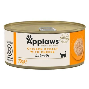 Applaws (Апплавс) Natural Cat Food Chicken Breast with Cheese - Натуральный влажный корм с куриной грудкой и сыром для котов, банка (кусочки в бульйоне); 70 г