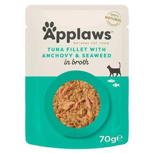 Applaws (Апплавс) Natural Cat Food Tuna Fillet with Anchovy - Натуральний вологий корм з тунцем та анчоусами для котів, пауч (шматочки в бульоні); 70 г