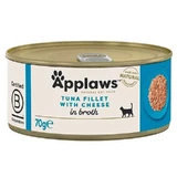 Applaws (Апплавс) Natural Cat Food Tuna Fillet with Cheese - Натуральный влажный корм с филе тунца и сыром для котов, банка (кусочки в бульоне); 70 г