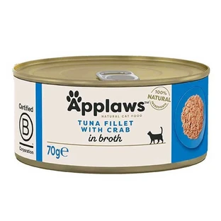 Applaws (Апплавс) Natural Cat Food Tuna Fillet with Crab - Натуральний вологий корм з тунцем і крабом для котів, банка (шматочки в бульоні); 70 г