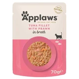 Applaws (Апплавс) Natural Cat Food Tuna Fillet with Prawn - Натуральный влажный корм с тунцом и креветками для котов, пауч (кусочки в бульоне); 70 г