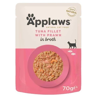 Applaws (Апплавс) Natural Cat Food Tuna Fillet with Prawn - Натуральный влажный корм с тунцом и креветками для котов, пауч (кусочки в бульоне); 70 г