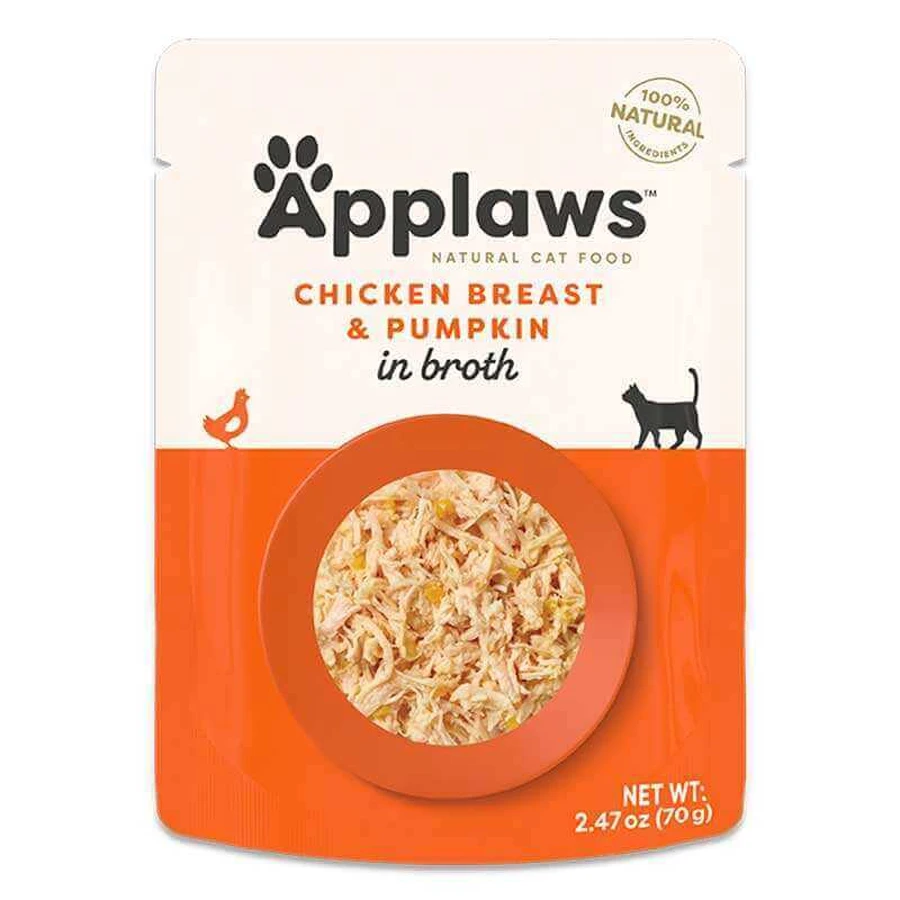 Applaws (Апплавс) Natural Cat Food Сhicken Breast with Pumpkin - Натуральный влажный корм с куриной грудкой и тыквой для котов, пауч (кусочки в бульйоне); 70 г: цены и характеристики