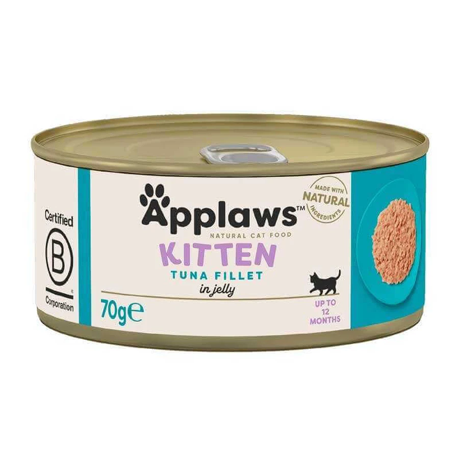 Applaws (Апплавс) Natural Kitten Food Tuna - Натуральний вологий корм з тунцем для котенят, банка (шматочки в желе); 70 г: ціни та характеристики