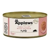 Applaws Natural Cat Food Tuna Fillet with Salmon - Натуральный влажный корм с филе тунца и лососем для котов, банка (кусочки в желе); 70 г