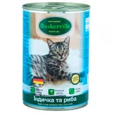 Baskerville (Баскервиль) Консервы для котов с индейкой и рыбой; 400 г