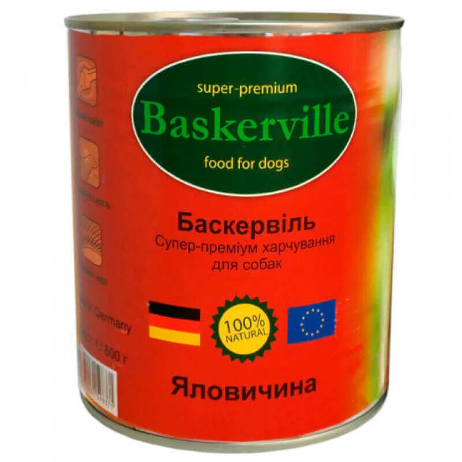 Baskerville (Баскервиль) Консервы для собак с говядиной; 800 г: цены и характеристики