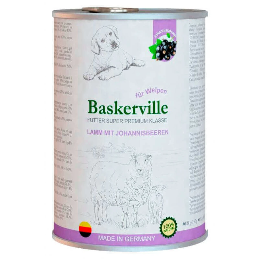 Baskerville (Баськервіль) Super Premium Lamm Mit Johannisbeeren - Консерви з ягням та смородиною для цуценят; 800 г: ціни та характеристики