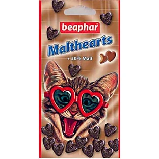 Beaphar (Беафар) Malthearts - Лакомство Подушечки с мальт пастой для выведения шерсти из желудка котов; 150 шт.