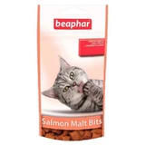 Beaphar (Беафар) Salmon Malt Bits - Ласощі Подушечки з лососем та мальт пастою для виведення шерсті зі шлунку котів; 35 г