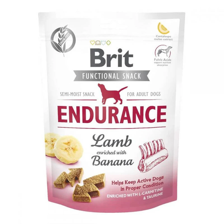 Brit Care (Бріт Кеа) Dog Functional Snack Edurance Lamb – Функціональні ласощі з ягням і бананом для дорослих активних собак всіх порід; 150 г: ціни та характеристики