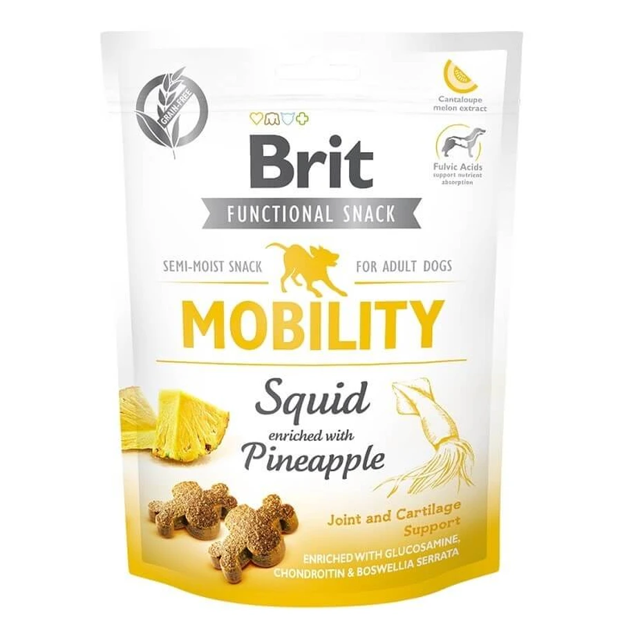Brit Care (Бріт Кеа) Dog Functional Snack Mobility Squid – Функціональні ласощі з кальмаром і ананасом для суглобів і хрящів дорослих собак всіх порід; 150 г: ціни та характеристики