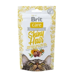 Brit Care Cat Functional Snack Shiny Hair – Функціональні ласощі з лососем для красивої шкіри і шерсті у дорослих котів; 50 г
