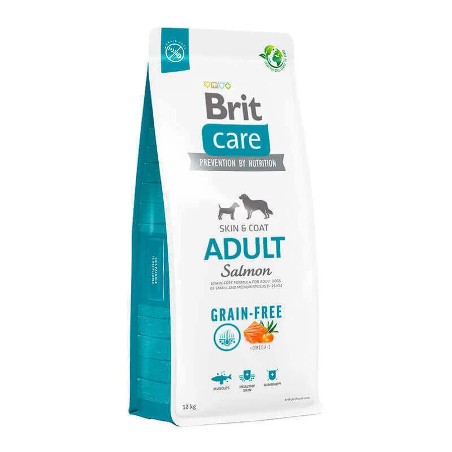 Brit Care Dog Grain-free Adult Small and Medium Salmon - Сухий беззерновий корм з лососем для собак малих та середніх порід; 12 кг: ціни та характеристики