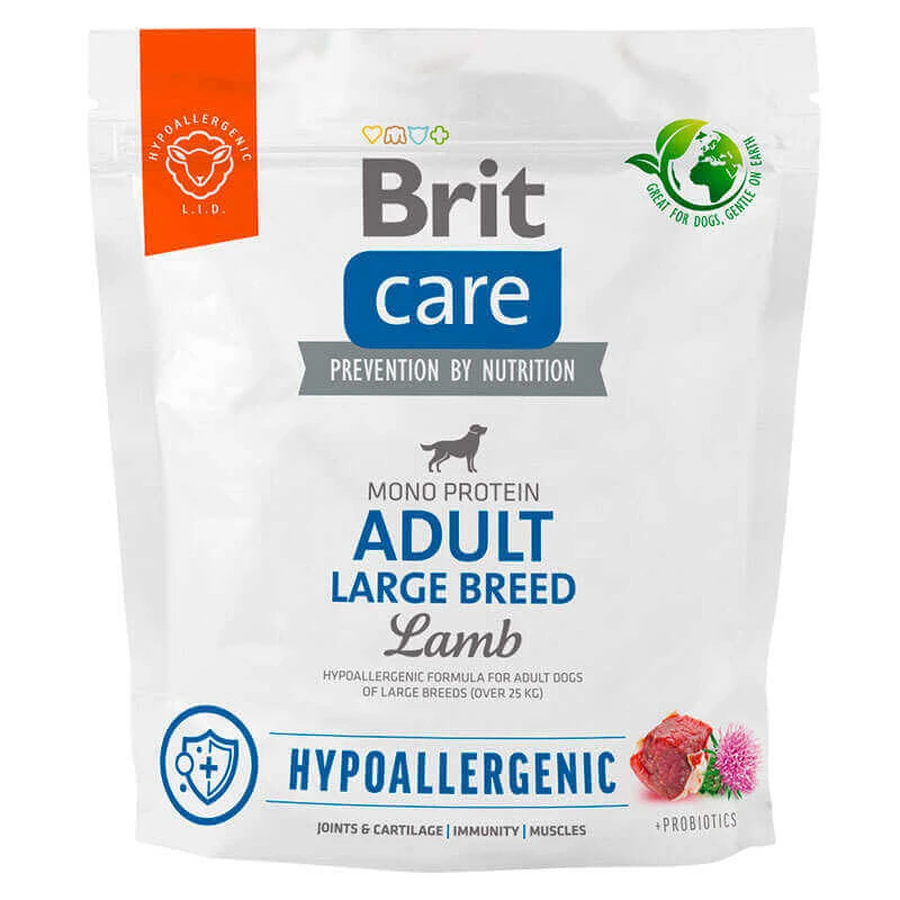 Brit Care Dog Hypoallergenic Adult Large Breed - Сухой гипоаллергенный корм с ягненком для взрослых собак больших пород; 1 кг: цены и характеристики