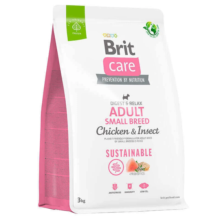 Brit Care Dog Sustainable Adult Small Breed - Сухий корм з куркою та комахами для дорослих собак дрібних порід; 3 кг: ціни та характеристики
